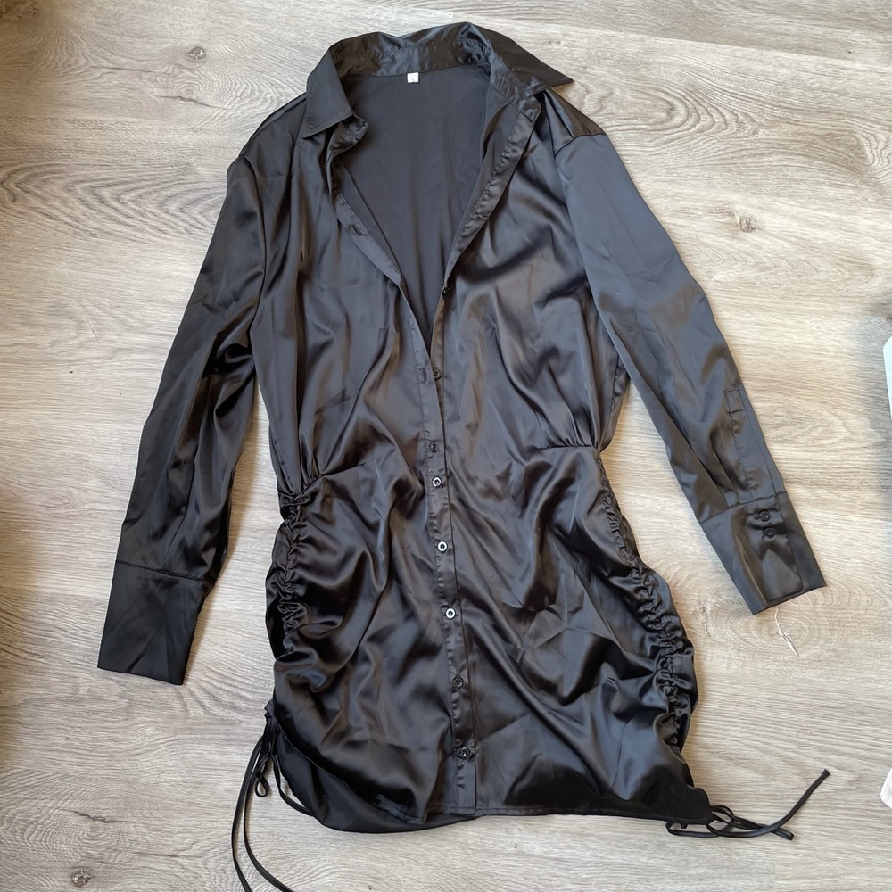 Satin ruched dress